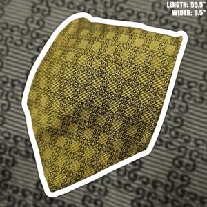 San Milo Silk Tie Gold Black Geometric Scroll Pattern Designer Vintage 55.5"